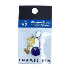 Tweety Bird Enamel Pin Bowling Ball Vintage Y2K Warner Bros Store 1998